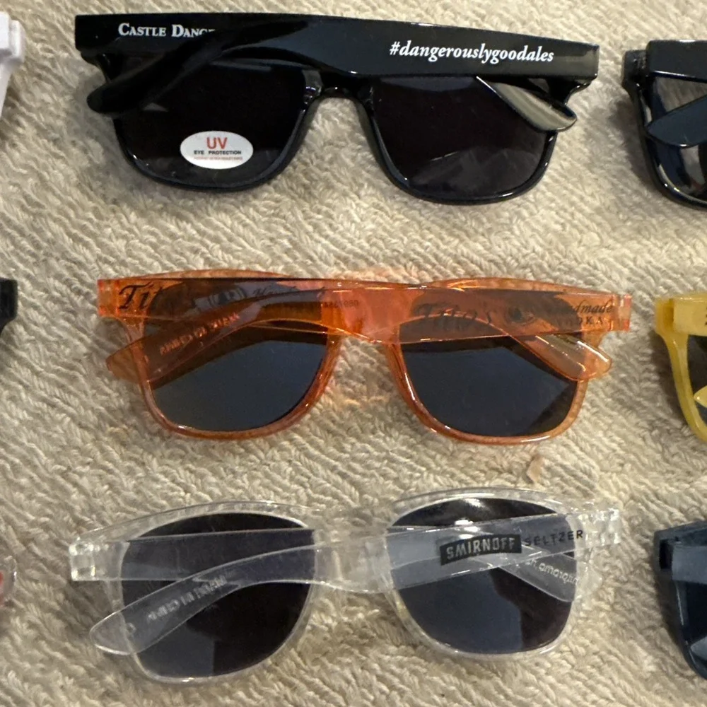 LOT OF 17 PROMOTIONAL ONLY DISTILLERY SUNGLASSES Titos, truly, Absolute, Smirnof